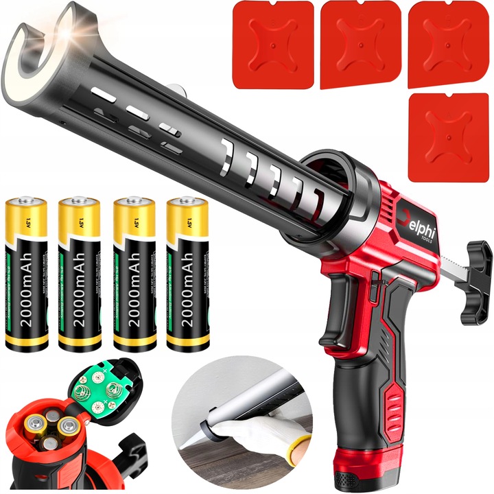 WYCISKACZ PISTOLET DO SILIKONU KLEJU MAS AUTOMATYCZNY AKUMULATOROWY