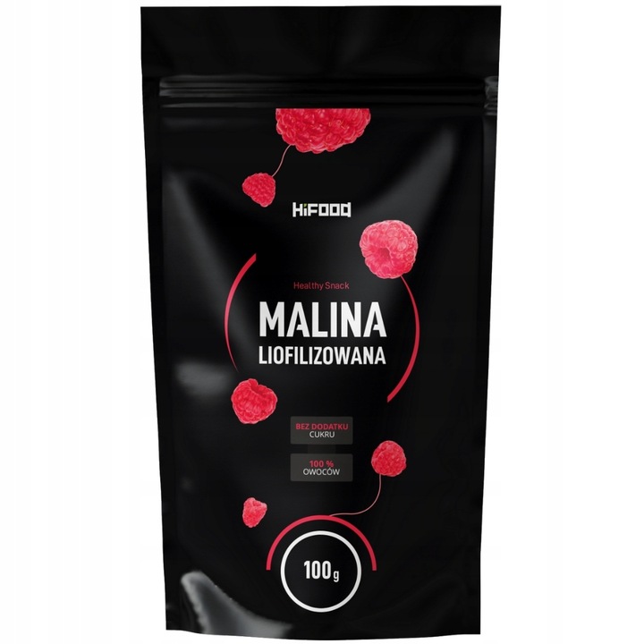 Malina Liofilizowana Maliny Liofilizowane 100g 100 g Owoce Całe HiFood