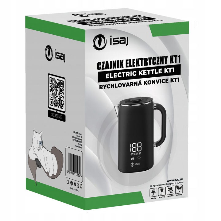 Czajnik elektryczny z regulacją temperatury 1.7L 1500W ISAJ KT1