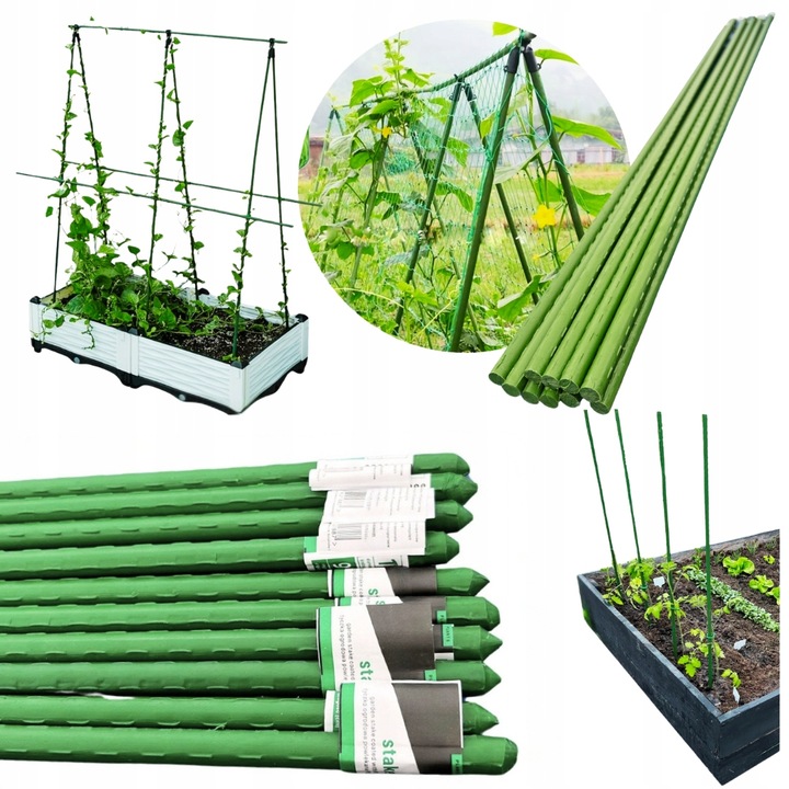 10x TYCZKI SADOWNICZE PALIKI DO ROŚLIN PODPORY powlekane stalowe 150cm