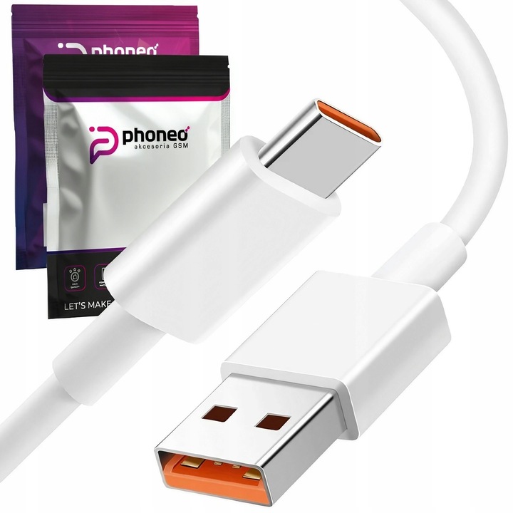KABEL DO ŁADOWANIA ŁADOWARKA PHONEO USB TYP C USB-C DO XIAOMI 120W 6A 2M