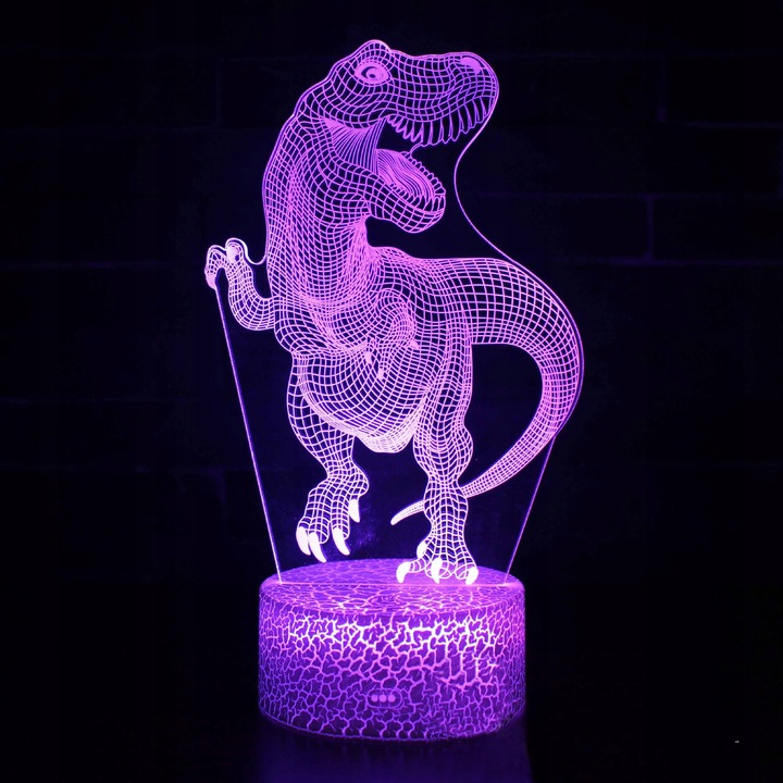 Lampka 3D nocna led usb + pilot Dinozaur T-Rex