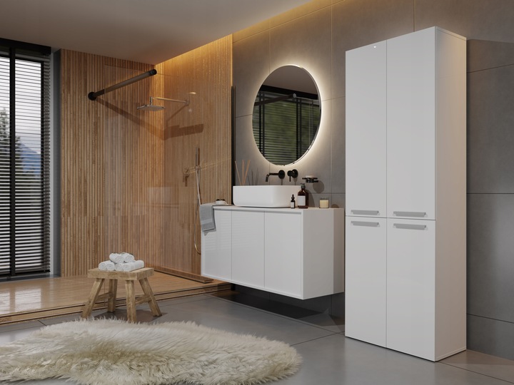 SZAFKA REGAŁ SŁUPEK NEL DD 1K KOSZ 60CM BIEL