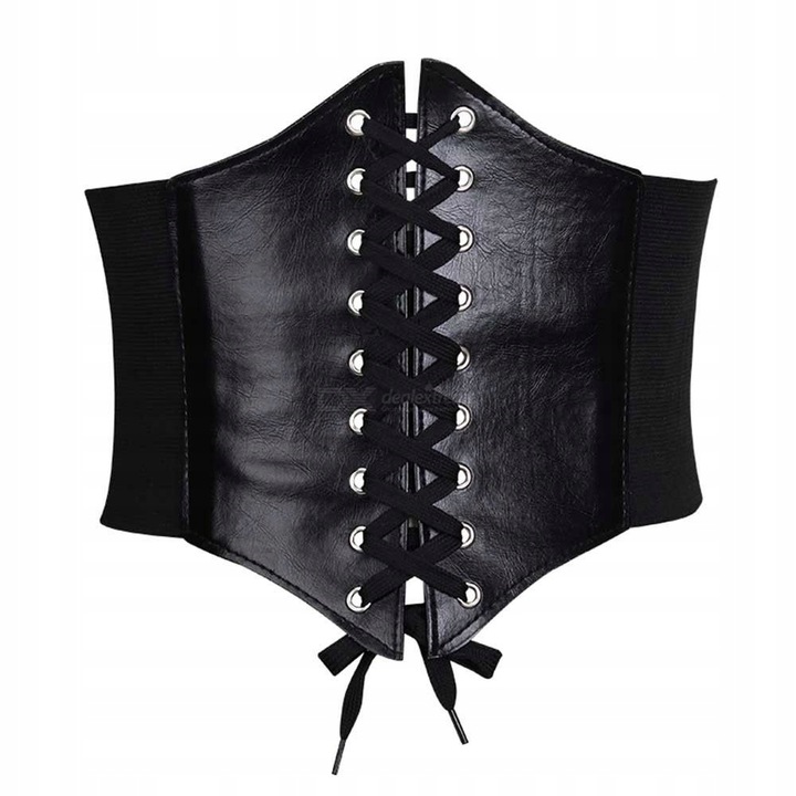 Szeroki pas pasek czarny gorset sznurowany czarny wyszczuplający na