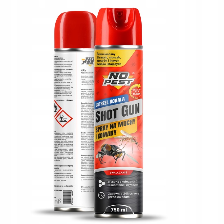 SHOTGUN PREPARAT SPRAY ŚRODEK NA MUCHY MUSZKI KOMARY MUCHOZOL NO PEST 750ML