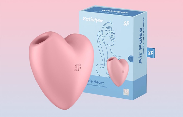SATISFYER CUTIE HEART MASAŻER ŁECHTACZKI WIBRATOR BEZDOTYKOWY 12 TRYBÓW