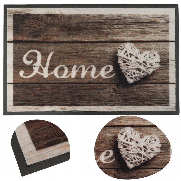 WYCIERACZKA WEJŚCIOWA POD DRZWI z NADRUKIEM HOME 50x80 cm BARDZO SOLIDNA