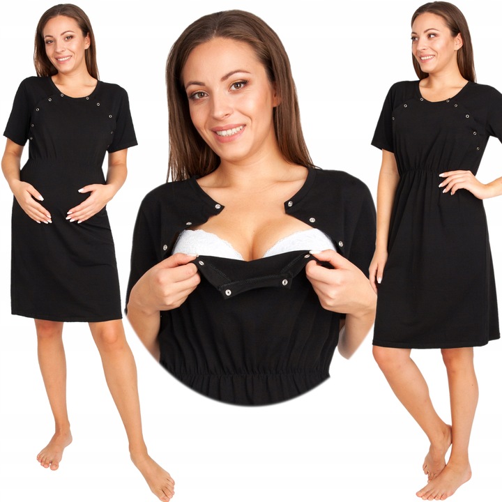 Koszula ciążowa na springi do karmienia do kangurowania ADRIA L/XL