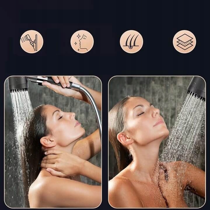 SŁUCHAWKA PRYSZNICOWA WYSOKOCIŚNIENIOWA OSZCZĘDNA Z FILTREM MASAŻEREM