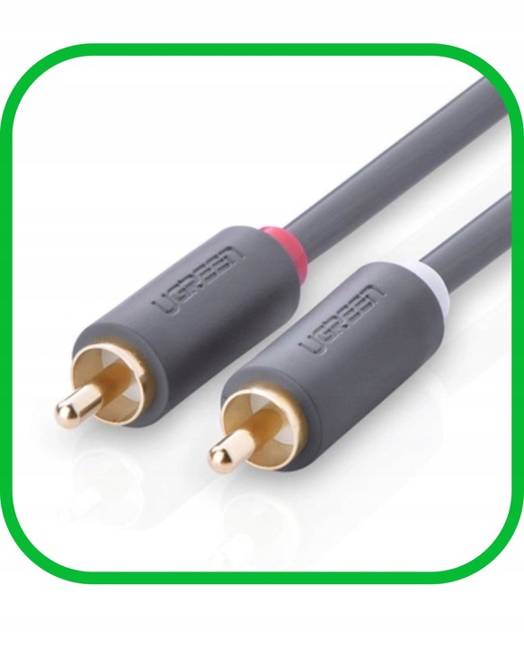 Kabel Przewód Audio Wtyk 2x RCA do 2xRCA Chinch STEREO 3M Pozłacany