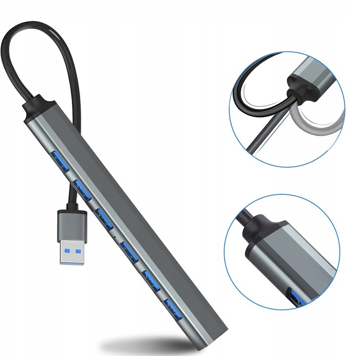ROZGAŁĘŹNIK PORTÓW 7x USB HUB USB 2.0 3.0 JAKOŚĆ!