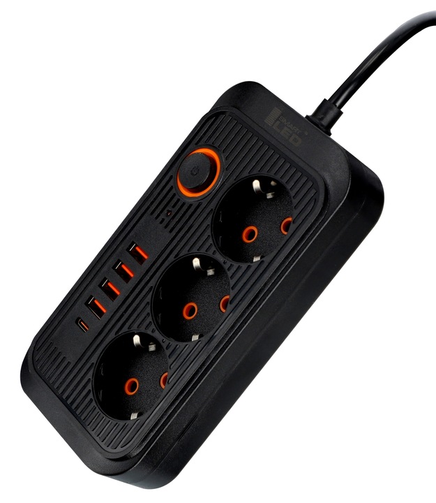 Przedłużacz Listwa Zasilająca Siec 2 M 3 Gniazda 230V + 5X USB