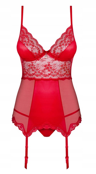 OBSESSIVE LOVICA SATYNOWY GORSET I STRINGI 2XL/3XL