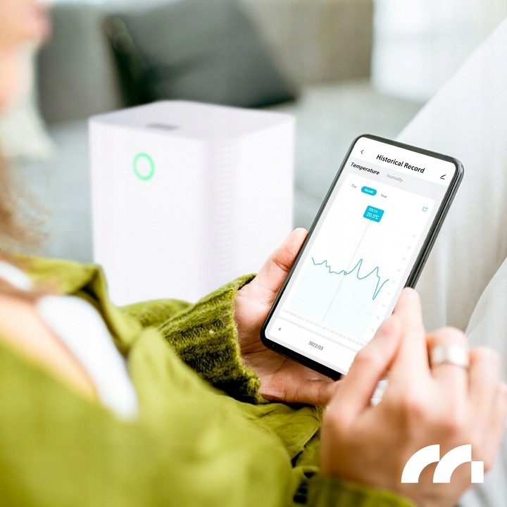 WYDAJNY OSUSZACZ POWIETRZA POCHŁANIACZ WILGOCI CICHY WiFi TIMER