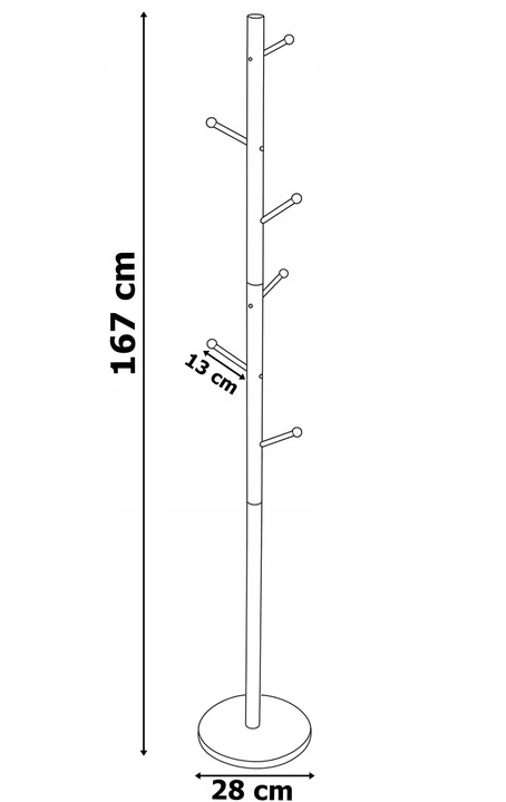 WIESZAK STOJĄCY NA UBRANIA KURTKI STOJAK PODŁOGOWY LOFTOWY DO