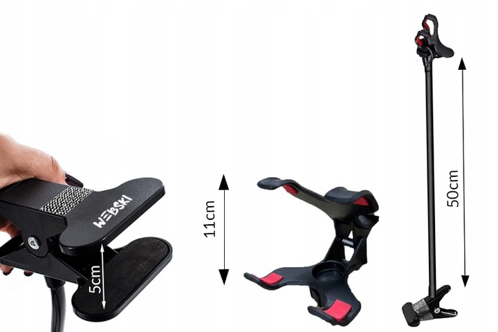 UNIWERSALNY UCHWYT NA TELEFON kamerę 360 PAŁĄK Z KLIPSEM DO BLATU Webski