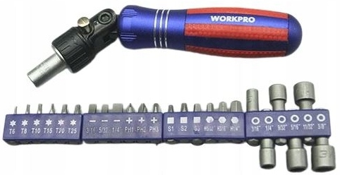 ZESTAW 24 BITÓW Z GRZECHOTKĄ WORKPRO W021183 PREZENT DLA NIEGO