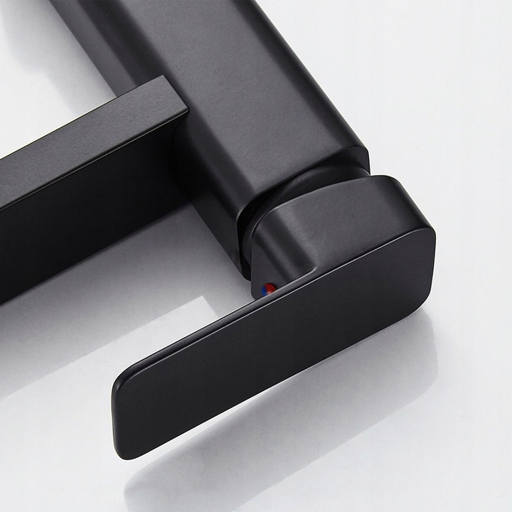 CZARNA BATERIA UMYWALKOWA STOJĄCA ŁAZIENKOWA CUBIC LOFT KRAN DO UMYWALKI