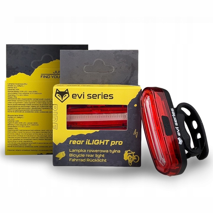 Lampka rowerowa światło TYŁ 15h pod siedzenie iLIGHT PRO REAR 650mAh USB C