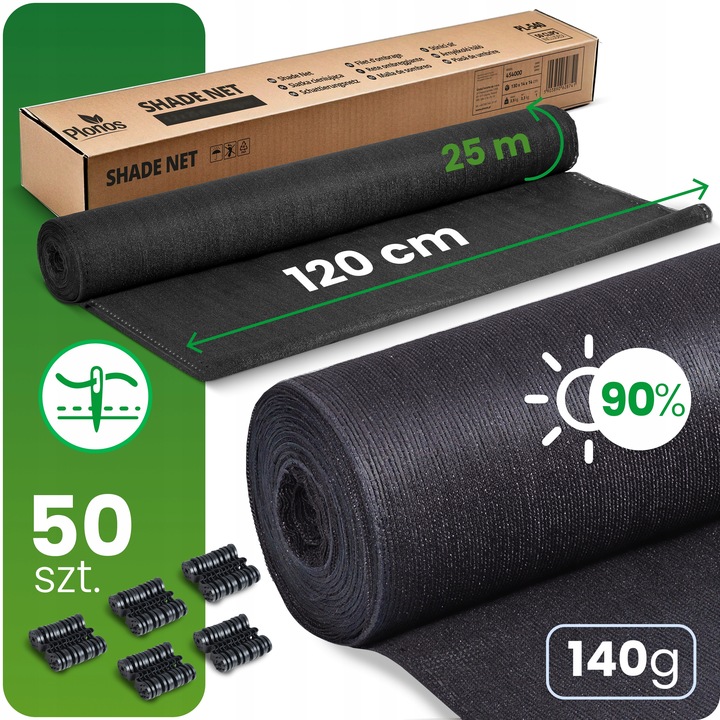 SIATKA CIENIUJĄCA NA PŁOT OGRODZENIE 1,2x25m MASKUJĄCA MATA OSŁONA 90%
