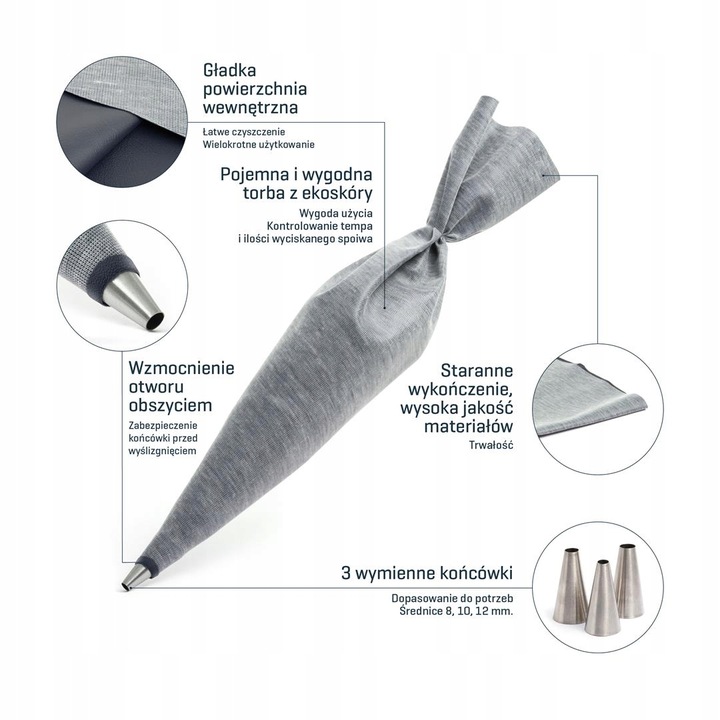 COMENSAL RĘKAW DO FUGOWANIA 3 KOŃCÓWKI 8-12 MM WIELORAZOWY TORBA