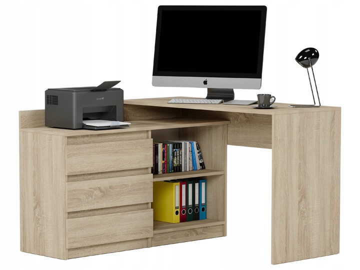 Biurko narożne i komoda zestaw 120x50 sonoma N-15