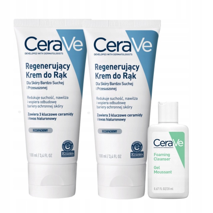 Krem do Rąk CeraVe Regenerujący Silnie Nawilżający do Skóry Suchej 100ml x2