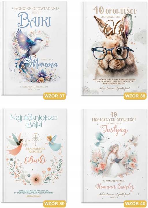 BAJKI dla dzieci Prezent na Dzień Dziecka Roczek Pamiątka Chrztu Z IMIENIEM