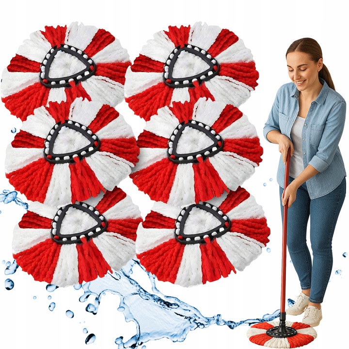 6x Wkłady do Mopa Obrotowego Zamiennik do Vileda Turbo Końcówki