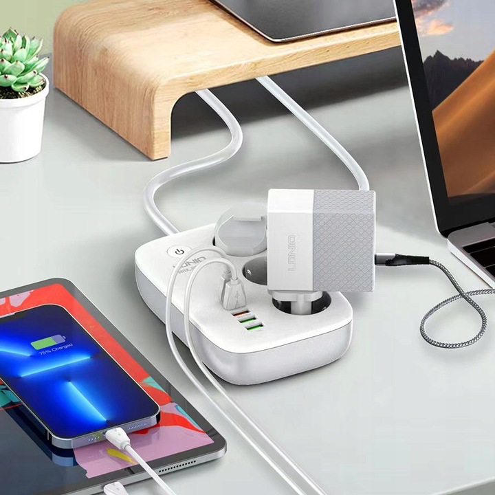 Listwa zasilająca SMART WiFi USB TUYA QC3.0 PD LED