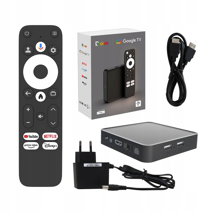 ANDROID SMART TV BOX ODTWARZACZ MULTIMEDIALNY 2/32GB GOOGLE TV 2024 WIFI