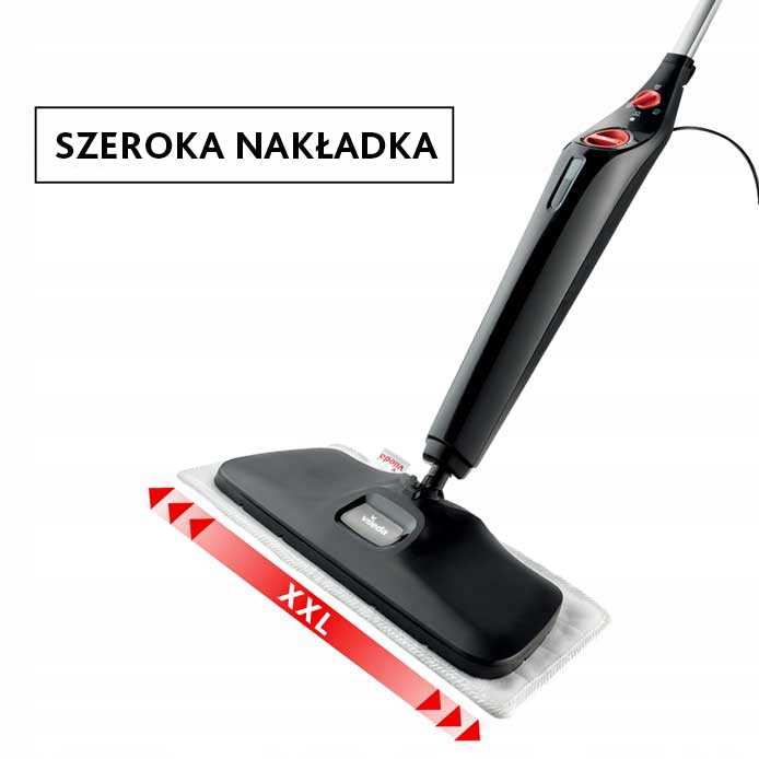Mop parowy Vileda Steam Plus XXL-2x wkład z mikrofibry+nakładka do dywanów