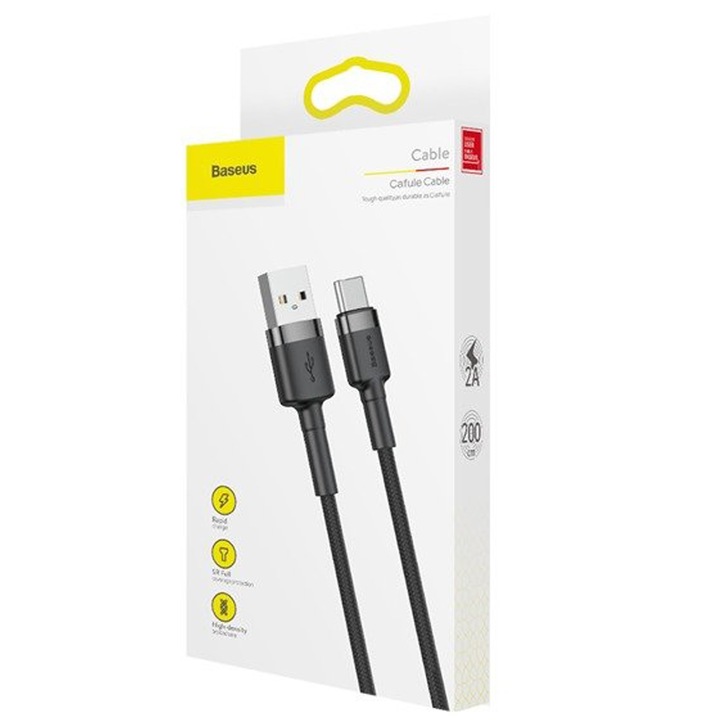 BASEUS Szybki Kabel USB-A - USB-C 2m do Telefonu Quick Charge 2A typ C