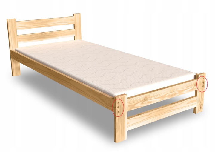 ŁÓŻKO DREWNIANE 100x200 B sosnowe WYSOKI ZAGŁÓWEK Producent