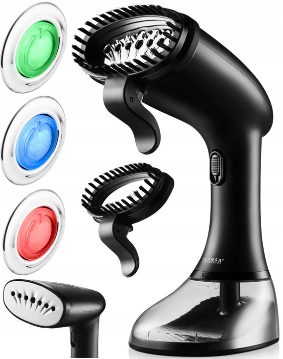 Parownica do ubrań Żelazko parowe REGULACJA PARY 7 DYSZ Czarna 380ml 2000W