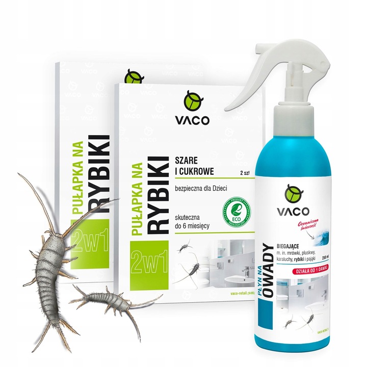 Zestaw na Rybiki 4x Pułapka na Rybiki 1x Preparat na Rybiki Płyn 250ml