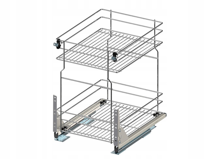 KOSZ CARGO MINI DOLNE PODBLATOWE 2 PÓŁKI 300 CICHY DOMYK WYSUW CHROM
