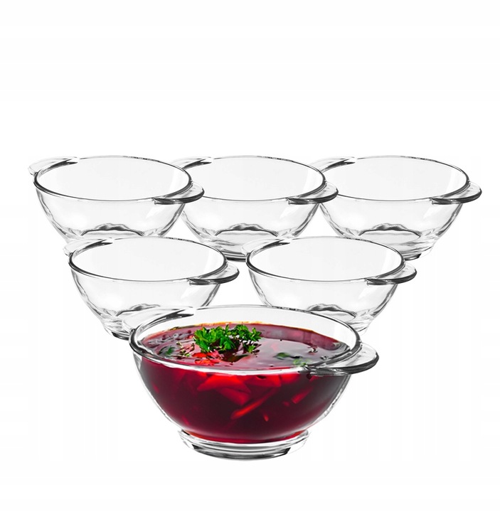 Bulionówki szklane do barszczu zupy Altom Design 470 ml x 6 sztuk