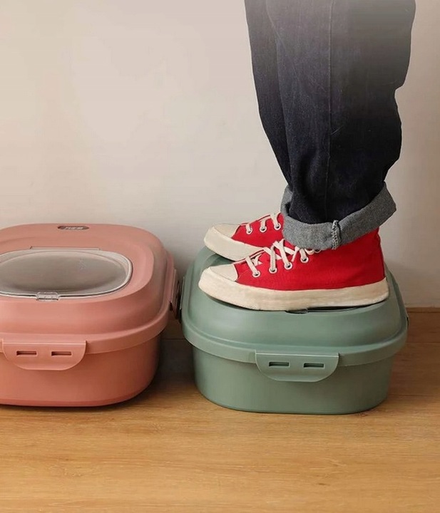 DUŻY POJEMNIK NA KARMĘ DLA PSA SKŁADANY SILIKON RÓŻOWY