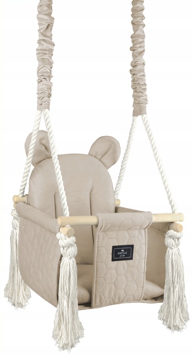 Huśtawka MIŚ - oryginalna beżowa huśtawka NATILU do domu i ogrodu VELVET