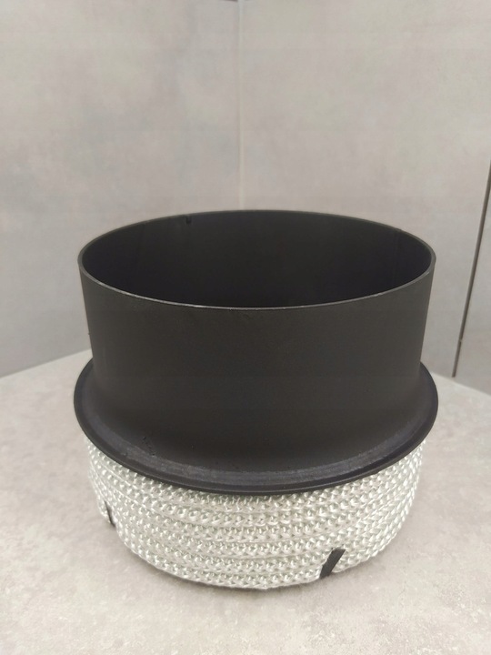 PRZEJŚCIE REDUKCJA NA KOMIN ceramiczny FI 180/200 CZARNA BLACHA 2 MM SZNUR