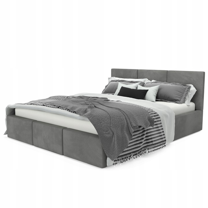 ŁÓŻKO TAPICEROWANE DO SYPIALNI 160x200 ŁÓŻKO PODWÓJNE Z POJEMNIKIEM