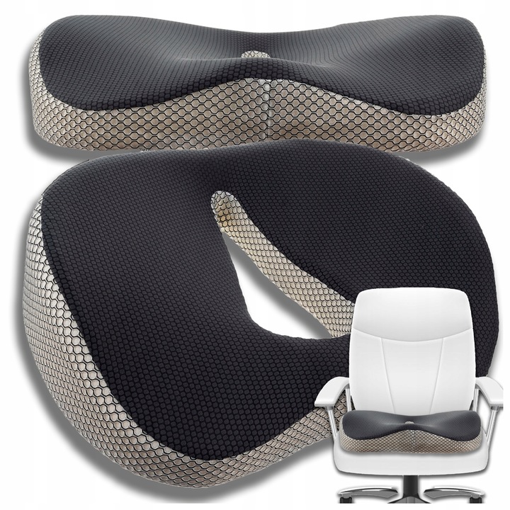 PODUSZKA ORTOPEDYCZNA DO SIEDZENIA PROFILOWANA MEMORY NA KRZESŁO FOTEL DUŻA