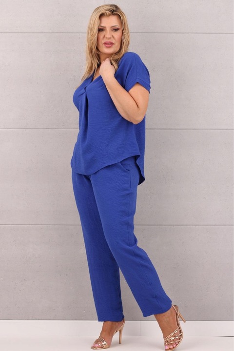 ELEGANCKI KOMPLET DAMSKI DUŻE ROZMIARY POLSKI PRODUCENT BLUZKA I SPODNIE