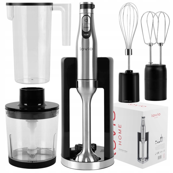 BLENDER RĘCZNY mikser wielofunkcyjny MOCNY malakser TYTANOWE OSTRZA