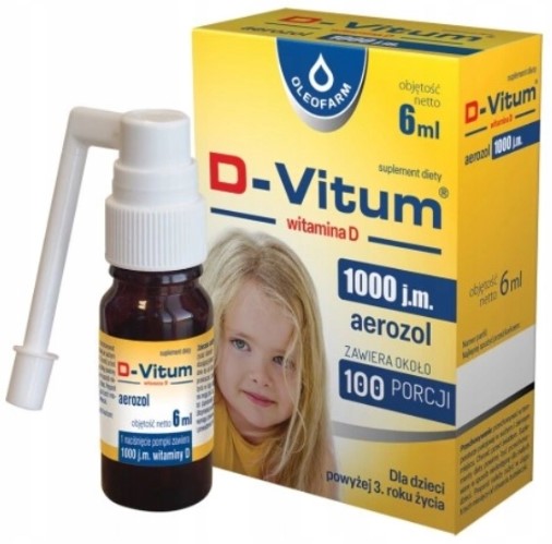 D-Vitum witamina D 1000 w aerozolu w oleju MCT 6ml