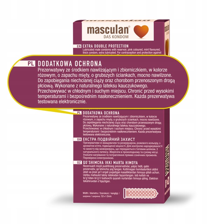 Prezerwatywy Masculan Extra Protection nawilżane wypustki stymulujące