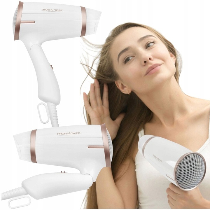 SUSZARKA DO WŁOSÓW SKŁADANA Turystyczna MOCNA 1400W Zimny Nawiew