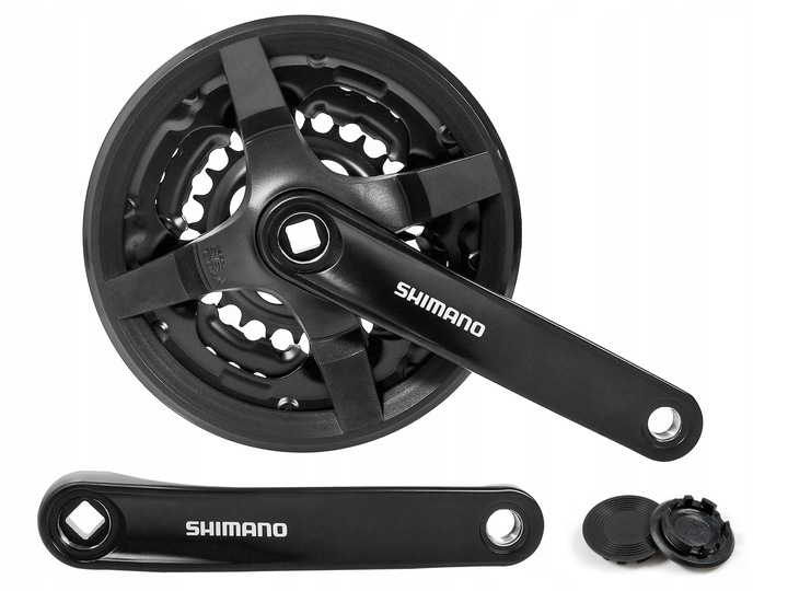 Korba Shimano FC-TY301 42/34/24 170mm 6/7/8rz czarna z osłoną p+l + korki