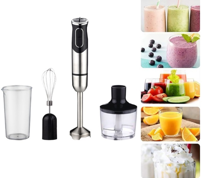 BLENDER RĘCZNY WIELOFUNKCYJNY MOCNY TYTANOWE OSTRZA ZESTAW 6W1